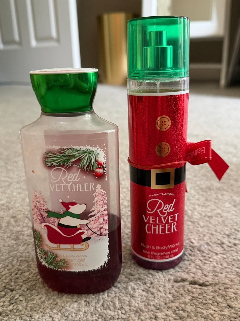 Bath & Body Works Red Velvet Cheer Mist + Shower Gel Set Discontinued Holiday